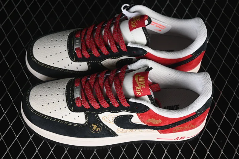 All categories Nk Air Force 1 Air Force series Nk Air Force 1 Low Air Force low-top Nike Air Force 1'07 Low red, black and gold Air Force 1 low-top casual sneakers QW5288-117